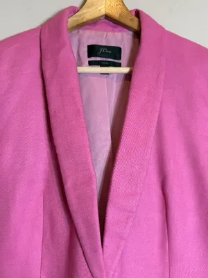 J. Crew Parke Blazer in Stretch Linen Women's 8 Vivid Fuchsia Career Preppy Chic thumbnail 6
