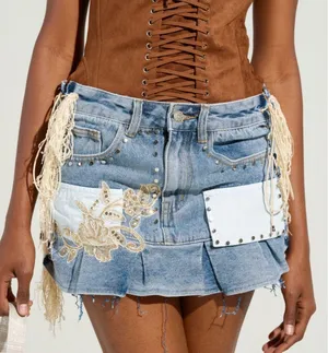 Akira Dream catcher denim skirt thumbnail 1