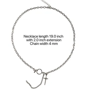 Cross Pendant Necklace for Men Women Streetwear Hip Hop Punk Unisex Necklace thumbnail 5