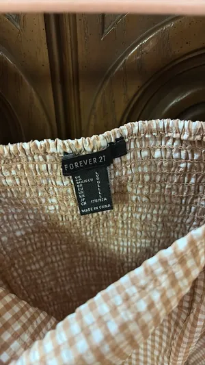 Forever 21 gingham puff sleeve dress thumbnail 3