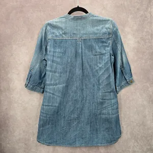 Gap Blue Demin Jeans Cotton Western Shirt Short Sleeve Top‎ Small thumbnail 2