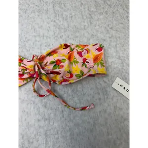 PacSun Swim Eco Pink Tropical Fruit Print Bandeau Bikini Top Small NWT 0385-066‎ thumbnail 2