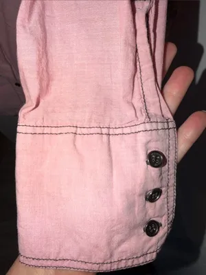 Free People Last Chance Cotton Button Down Pink Medium thumbnail 6