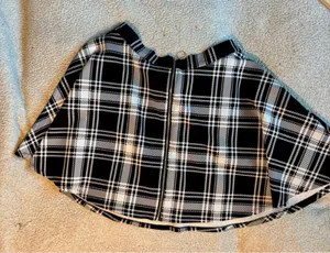 Hot Topic Black White Plaid O-Ring Zipper Skater Skirt XL thumbnail 1
