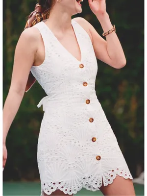 Andie The Navarino Dress in Eyelet White XL NWT thumbnail 1
