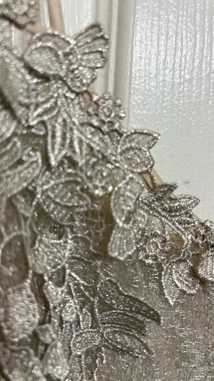 Champagne Showstopper Metallic Lace Long Gown thumbnail 9