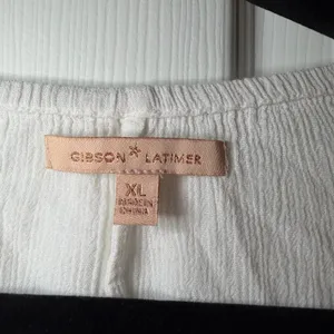 Gibson Latimer Embroidered Peasant Blouse‎ White XL Boho Tassel Casual Vacation thumbnail 3