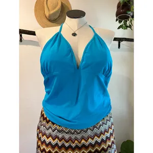 Y2K Deb Teal Blue Halter Tank Top Size Large to XL thumbnail 10