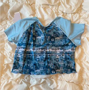Frankie's Bikinis Blue Tiare Shine Crop Top Size L thumbnail 2