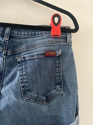 7 For All Mankind Relaxed Roll Denim Shorts 28 Medium Wash Casual Minimalist thumbnail 6