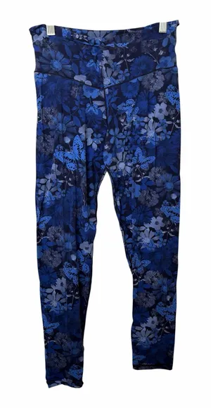 Offline by Aerie Blue Floral Real Me 7/8 Leggings thumbnail 1