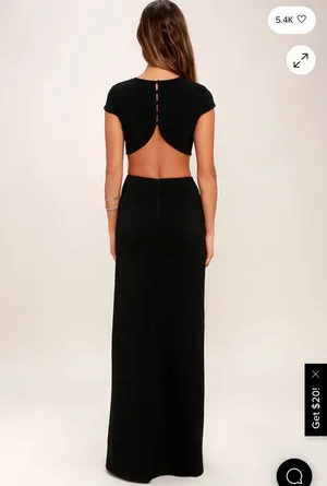 Lulu's Conversation Piece Black Backless Maxi Dress thumbnail 4