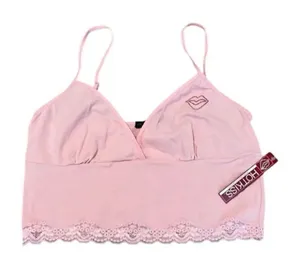 NWT Hot Kiss size medium adorable soft pink bralette crop top adjustable straps thumbnail 1