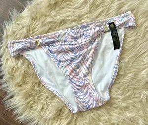 NWT Victoria's Secret Harlow Bikini Bottom Soft Pink Zebra Size L thumbnail 1