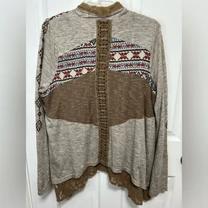 Miss Me Bohemian Patchwork Open Front Cardigan thumbnail 5
