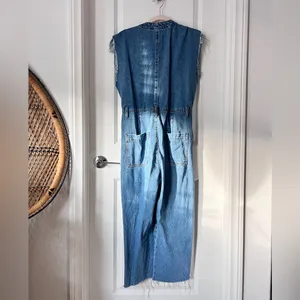 BlankNYC Cotton Blend‎ Blue Denim Belted Jumpsuit Sleeveless Small thumbnail 4