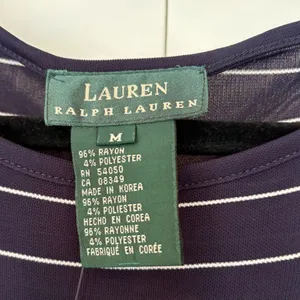 Lauren‎ Ralph Lauren Blue And White Stripe Midi Dress Size Medium thumbnail 6