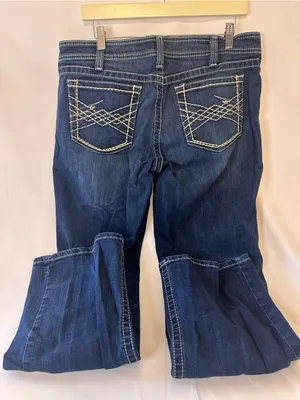 Ariat Dark Blue Bootcut Jeans with Contrast Stitching thumbnail 2