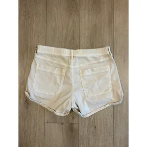 American Eagle Women 8 Cream Off-White Stretch Cuffed Denim Shorts High Rise thumbnail 5