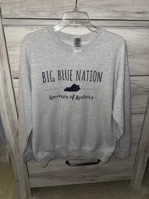 Grey Gildan Big Blue Nation Crewneck thumbnail 2