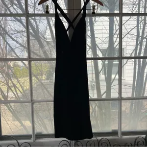 Elegant Black Strappy Dress thumbnail 2