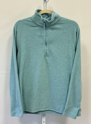 Eddie Bauer‎ Women's Quarter Zip Fleece Pullover Aqua Blue Medium Raglan Sleeve thumbnail 1