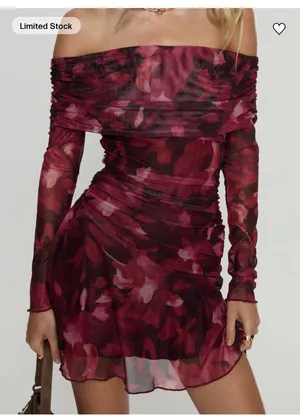 Princess Polly Off Shoulder Long Sleeve Mini Dress thumbnail 5