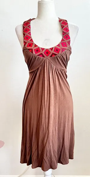 Halter‎ Babydoll Dress Y2K 2000s Coquette Cottagecore Western Sz XS thumbnail 1