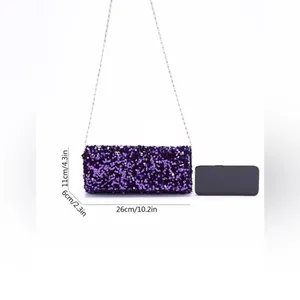 Sparkle Purple Sequins Chain Crossbody Bag thumbnail 7