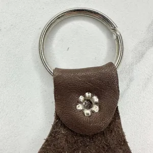 Soft Brown Leather Fringe Western Concho Rock Creek Idaho Boho Keychain Keyring thumbnail 9