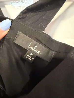 Black Lulu’s Linen Cotton Blend Sleeveless Tiered Sundress thumbnail 3