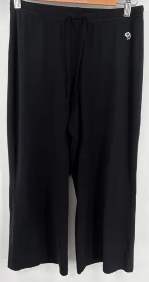 Mountain Hardwear women’s black wide leg cropped drawstring lounge pant size S thumbnail 1