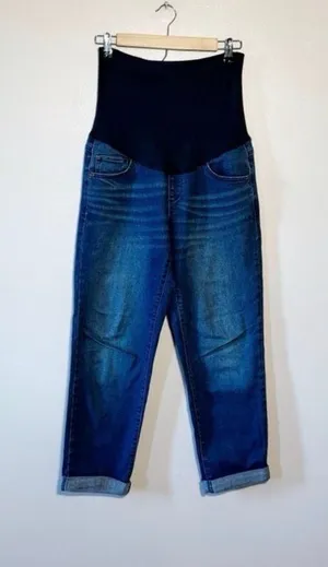SALE! A:Glow Maternity Belly Panel Cropped Jeans Size M EUC thumbnail 1