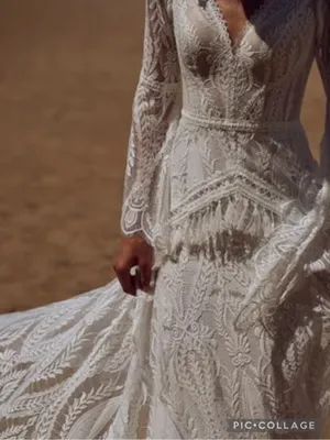 Ayervici Romantic Lace Wedding Gown in White Lace Over Nude - Medium- NWT thumbnail 5