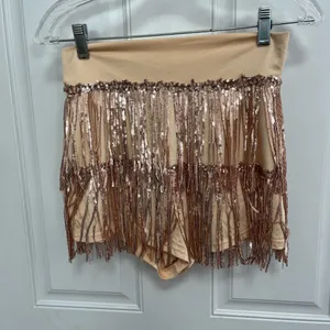 Sequin crop top and shorts‎ flowy set costume Halloween size small stretchy thumbnail 6