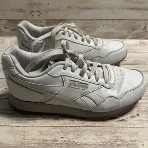 Reebok Classic Leather Sneakers Women's Size 7 White Shoes Trainers Lace-Up thumbnail 3