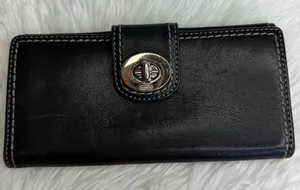 y2k COACH Vintage Soho Black Turn Lock Wallet thumbnail 1
