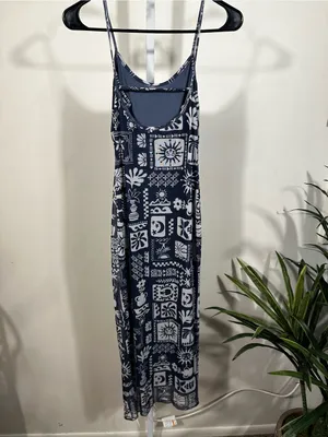 X95. See You Monday Blue and White Patterned Top thumbnail 4