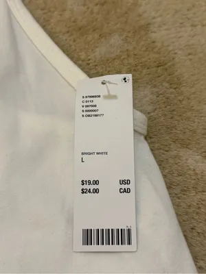 Out From Under Urban Outfitters White Cropped Cami Tank Top Size L NWT thumbnail 6