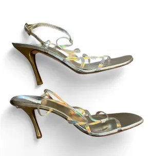 Stuart Weitzman ItGirl Gold Iridescent Heel  thumbnail 1