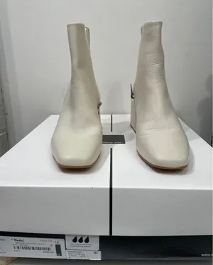 Dolce Vita Imogen H2O Ivory Leather Waterproof Square Toe‎ Block Heel Boots 6 thumbnail 1