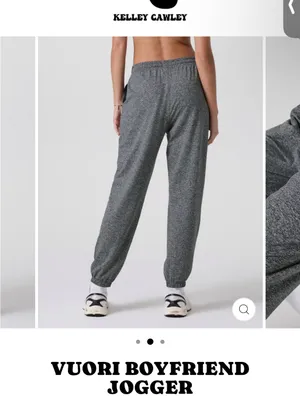 Vuori Heather Gray bf Joggers with White Drawstring thumbnail 7