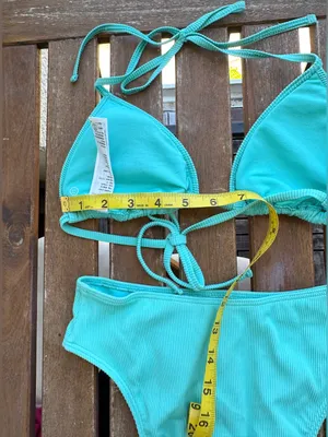 NWT Hollister Ribbed Bikini Set - Turquoise - XS/XS thumbnail 4