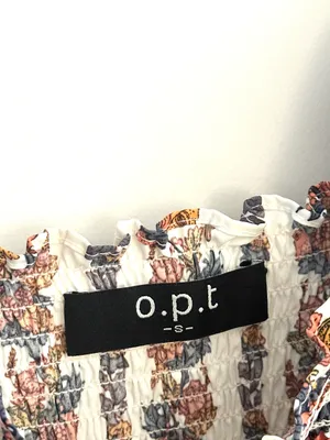 OPT Daphne Smocked Dress Small White thumbnail 7