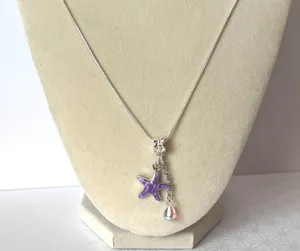 Sterling Silver Starfish Necklace (207) Purple thumbnail 1