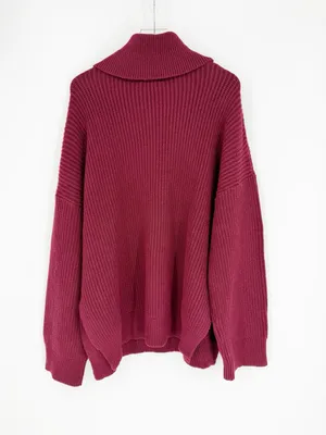 All the Ways Delta Chunky Knit Turtleneck Tunic Sweater M thumbnail 3