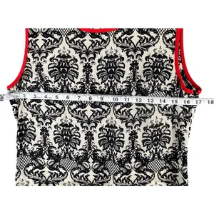 THML Shift Dress S Black Fleur De Lis‎ Red Colorblock Sleeveless Moulin Rouge thumbnail 8