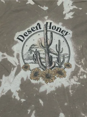 Western Graphic Tee brown and White Tie Dye Desert Honey size medium casual thumbnail 2