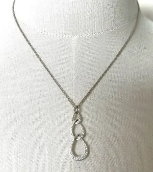 Avon triple teardrop vintage pendant necklace thumbnail 1