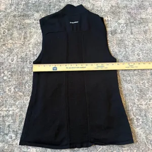 Icebreaker Women ZoneKnit Black Merino Wool Quilted Full Zip Vest Small thumbnail 3